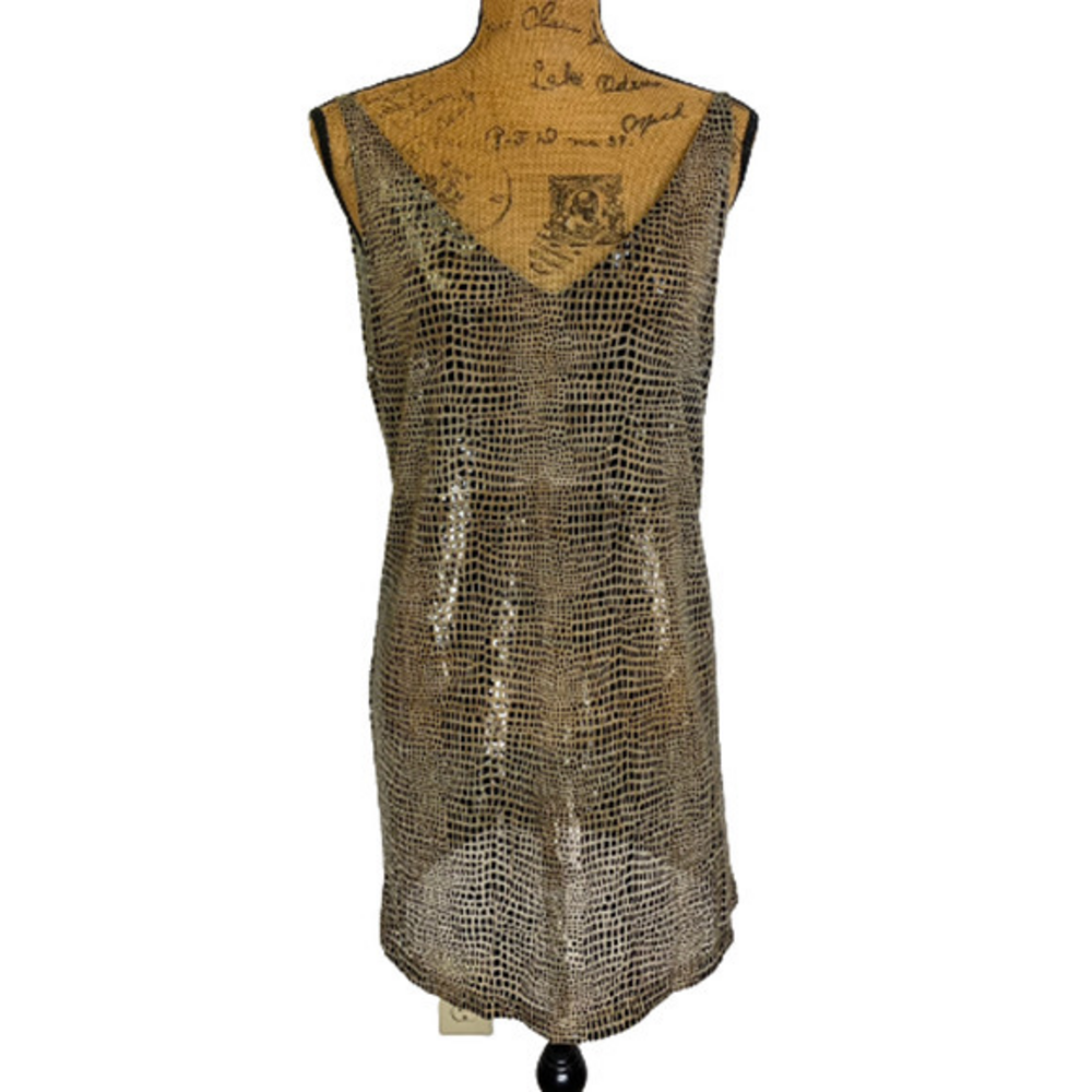 VICTORIA'S SECRET Dress Vintage Medium Textured Reptile Skin Print Slip